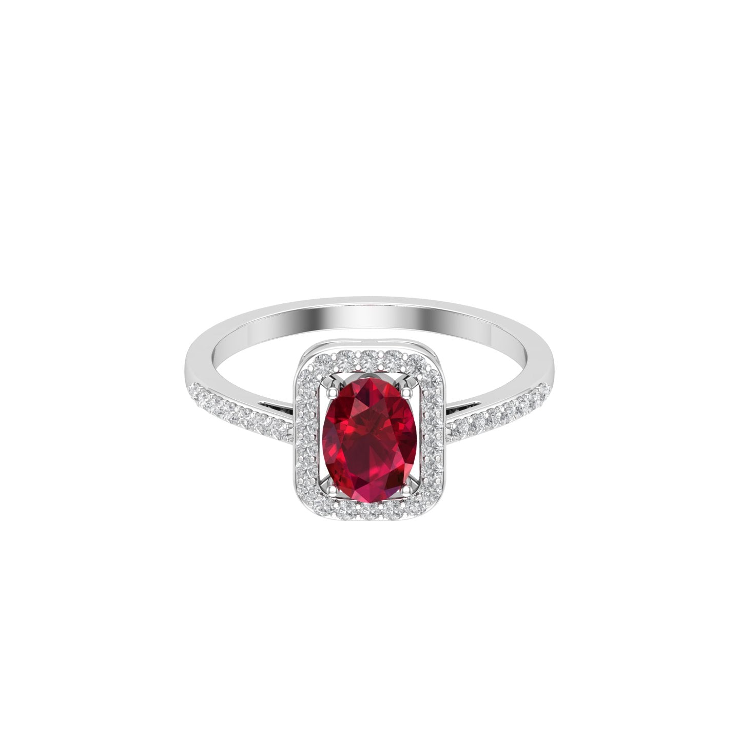 Solid Gold Ruby Diamond Solitaire Ring