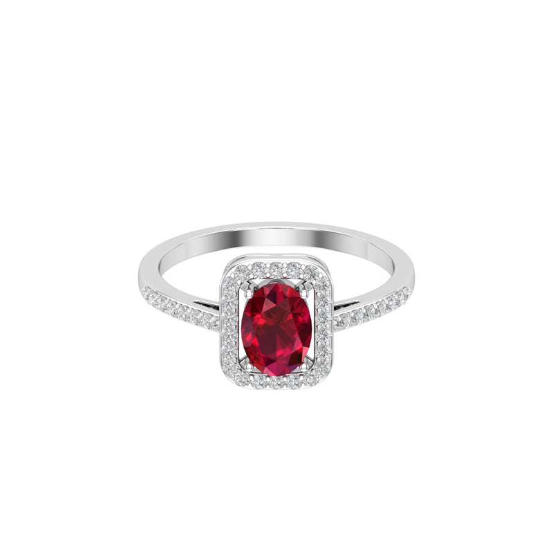Ruby Diamond Solitaire Engagement Ring