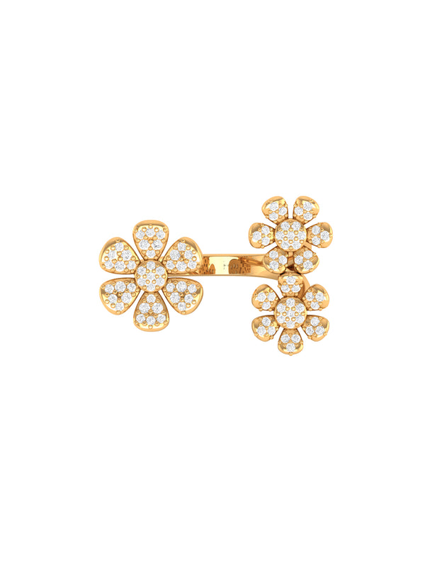 Diamond Flower Cluster Ring