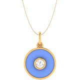 Solid Gold Diamond Enamel Necklace