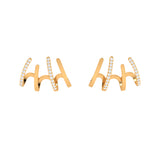 Solid Gold Diamond Claw Stud Earrings