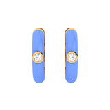 Solid Gold Enamel Diamond Ear Cuffs