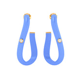 Solid Gold Diamond Enamel Hoop Earring