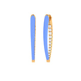 Solid Gold Diamond Enamel Hoops