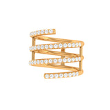 Solid Gold Diamond Spiral Ring