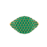 Solid Gold Emerald Pave Signet Ring
