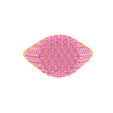 Solid Gold Pink Sapphire Pave Signet Ring