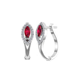 Solid Gold Ruby Diamond Earrings