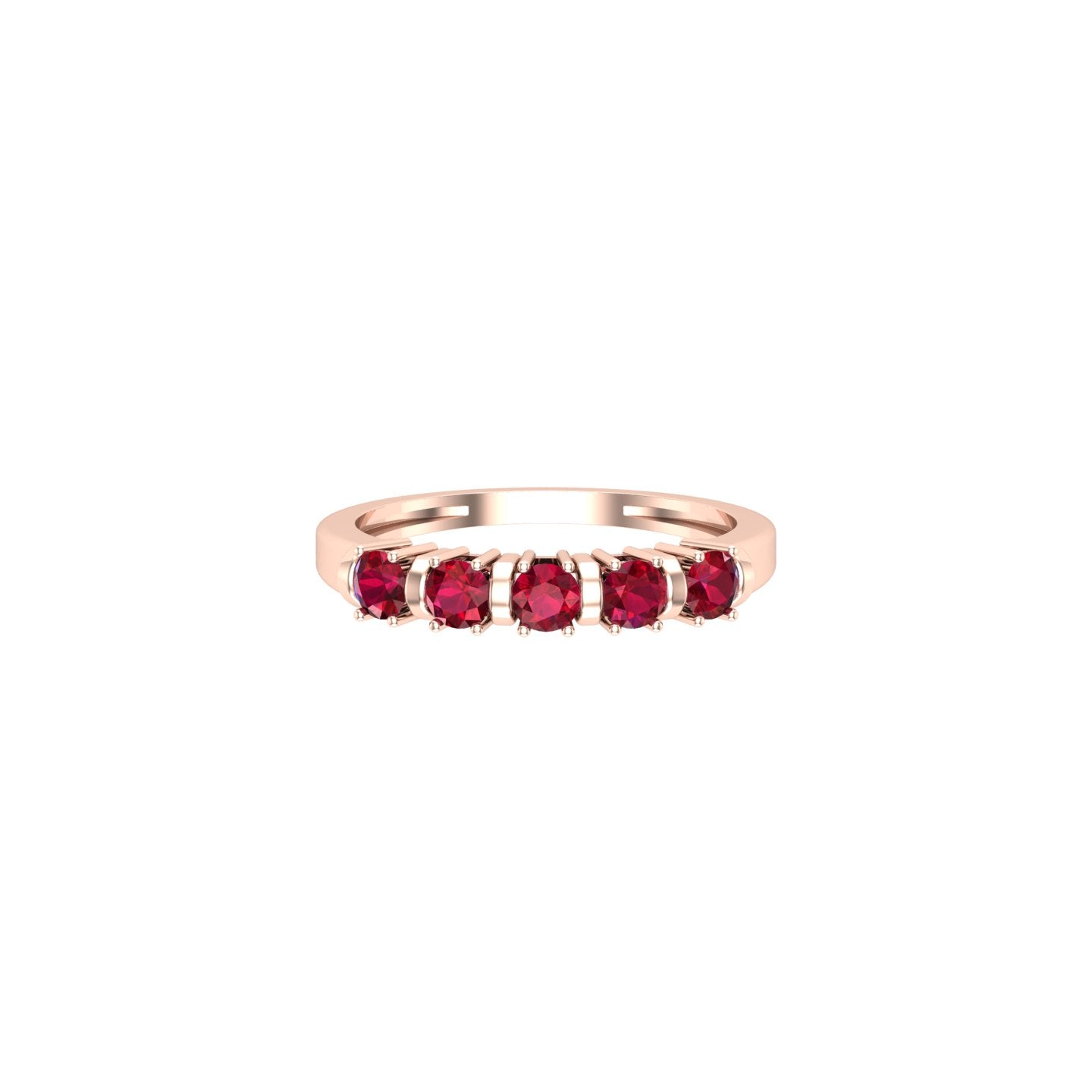 Solid Gold Ruby Half Eternity Band