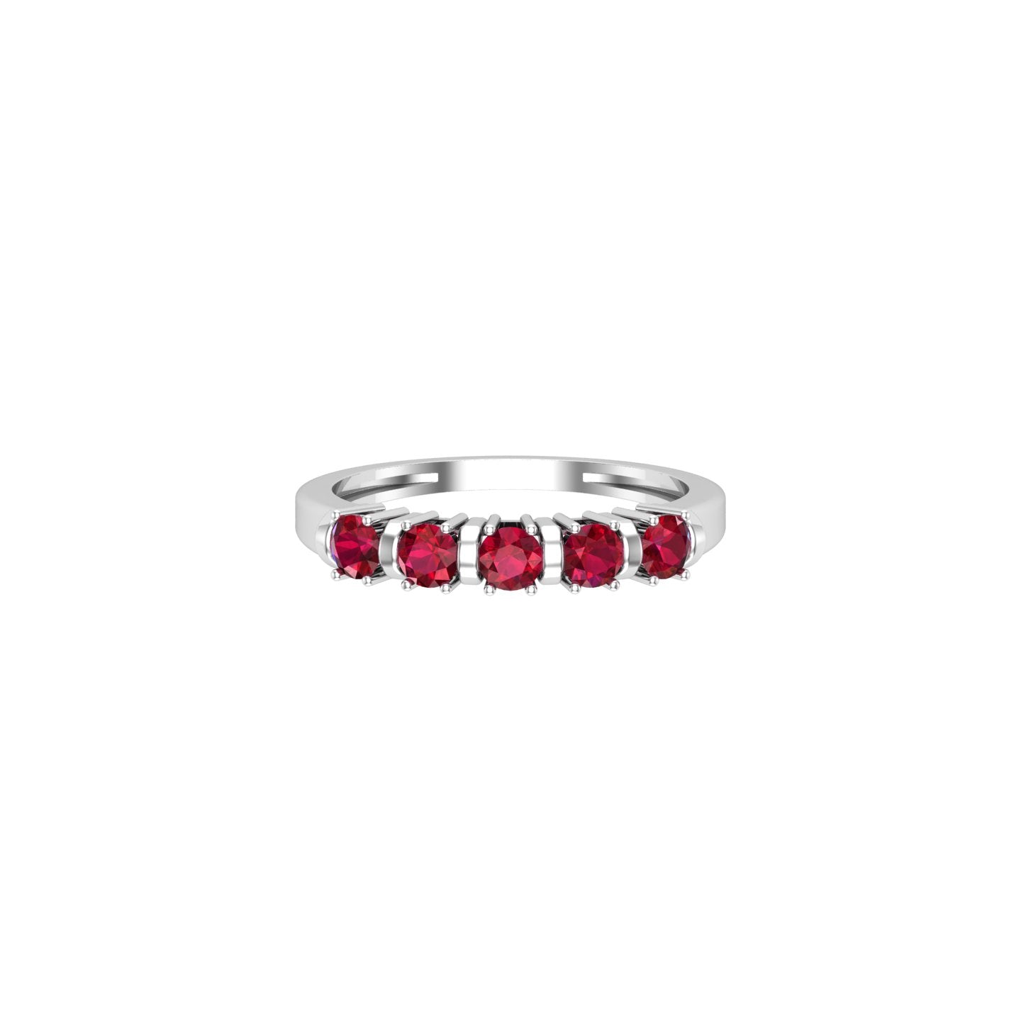 Solid Gold Ruby Half Eternity Band