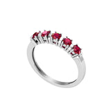 Solid Gold Ruby Half Eternity Band