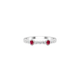 Solid Gold Ruby Diamond Minimal Ring