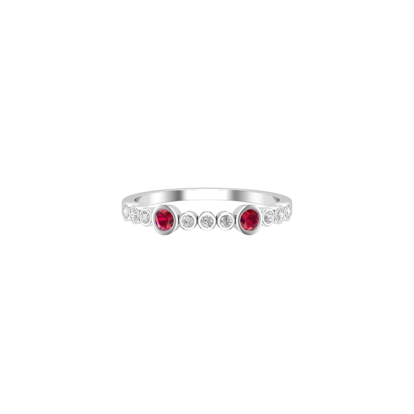 Solid Gold Ruby Diamond Minimal Ring