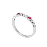 Solid Gold Ruby Diamond Minimal Ring