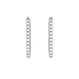 Solid Gold Diamond Oblong Rectangle Hoop Earring