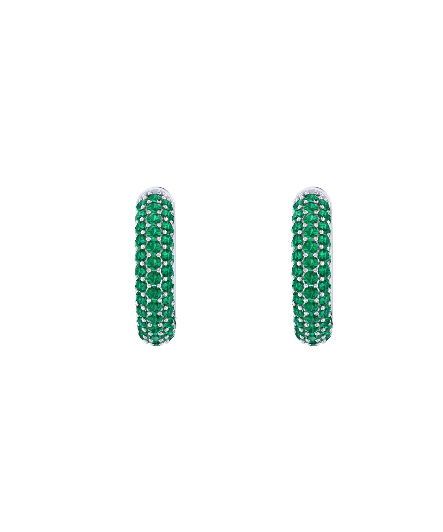 Solid Gold Pave Emerald Ear Cuff - Single