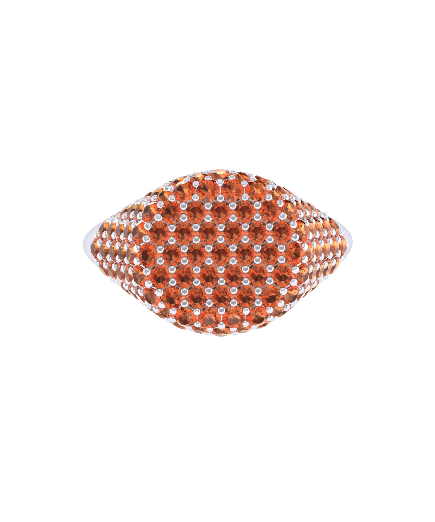 Solid Gold Citrine Pave Signet Ring