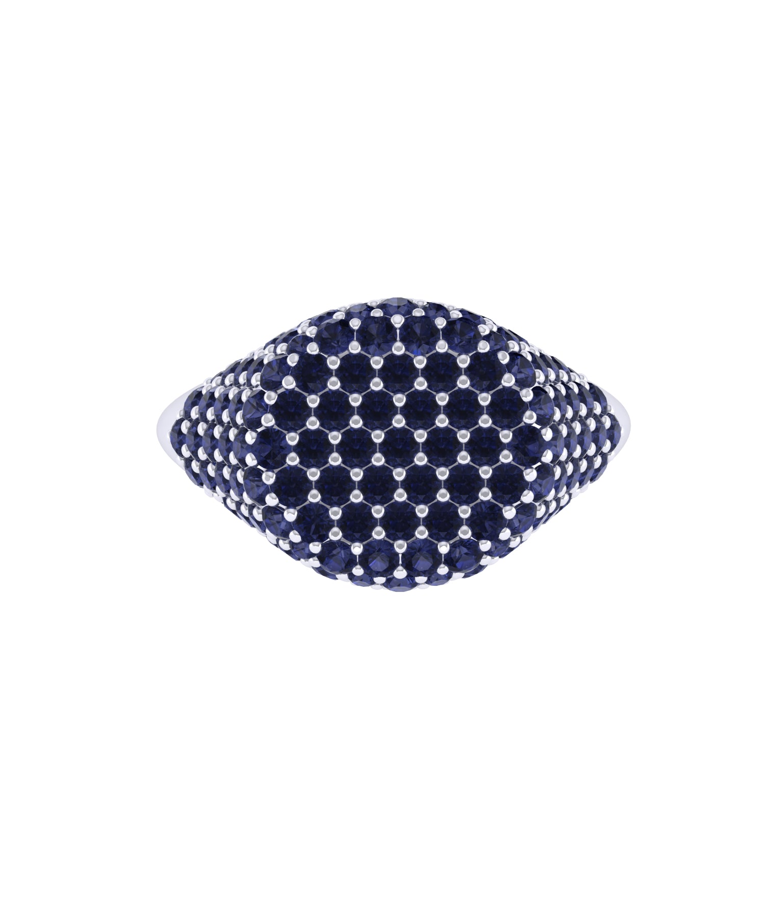 Solid Gold Sapphire Pave Signet Ring