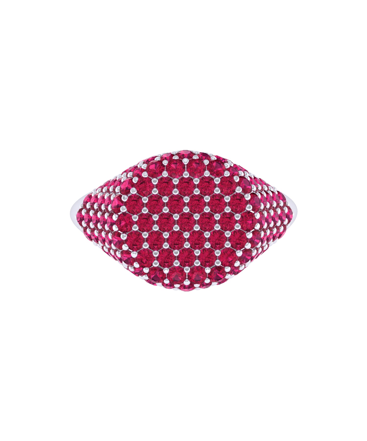 Solid Gold Ruby Pave Signet Ring