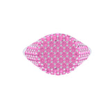 Solid Gold Pink Sapphire Pave Signet Ring