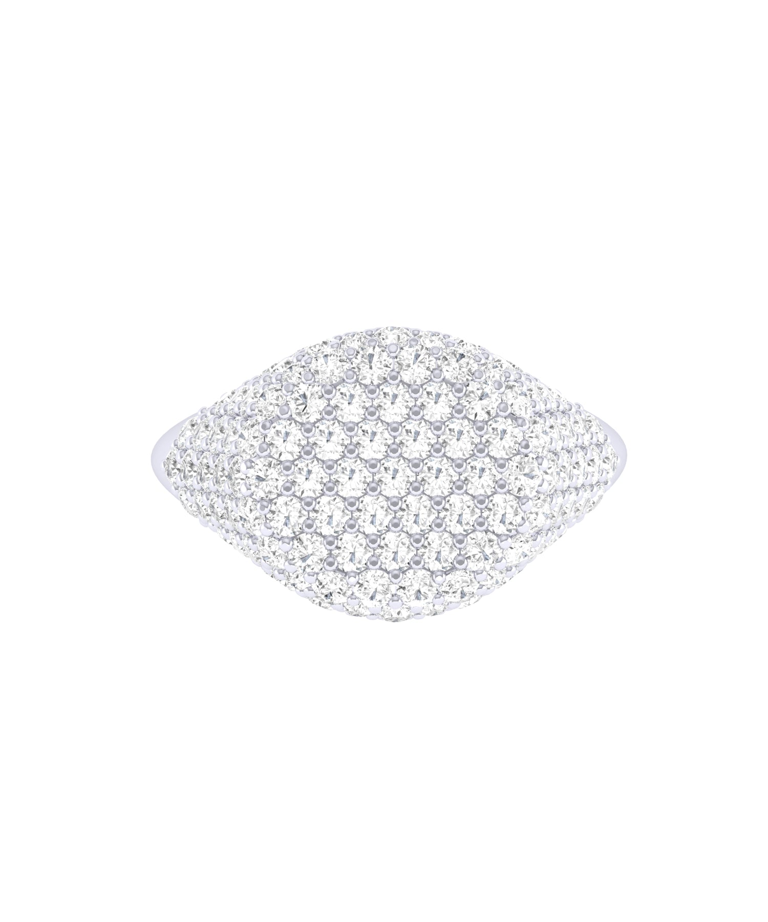Solid Gold Diamond Pave Signet Ring
