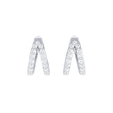 Solid Gold Diamond Huggie Hoop Earrings