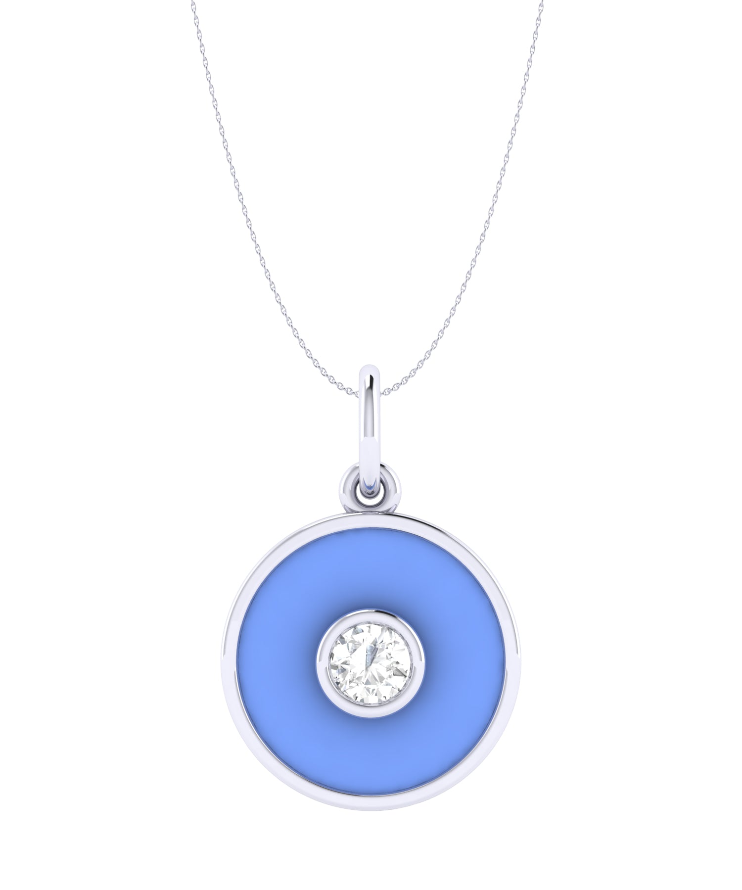 Solid Gold Diamond Enamel Necklace
