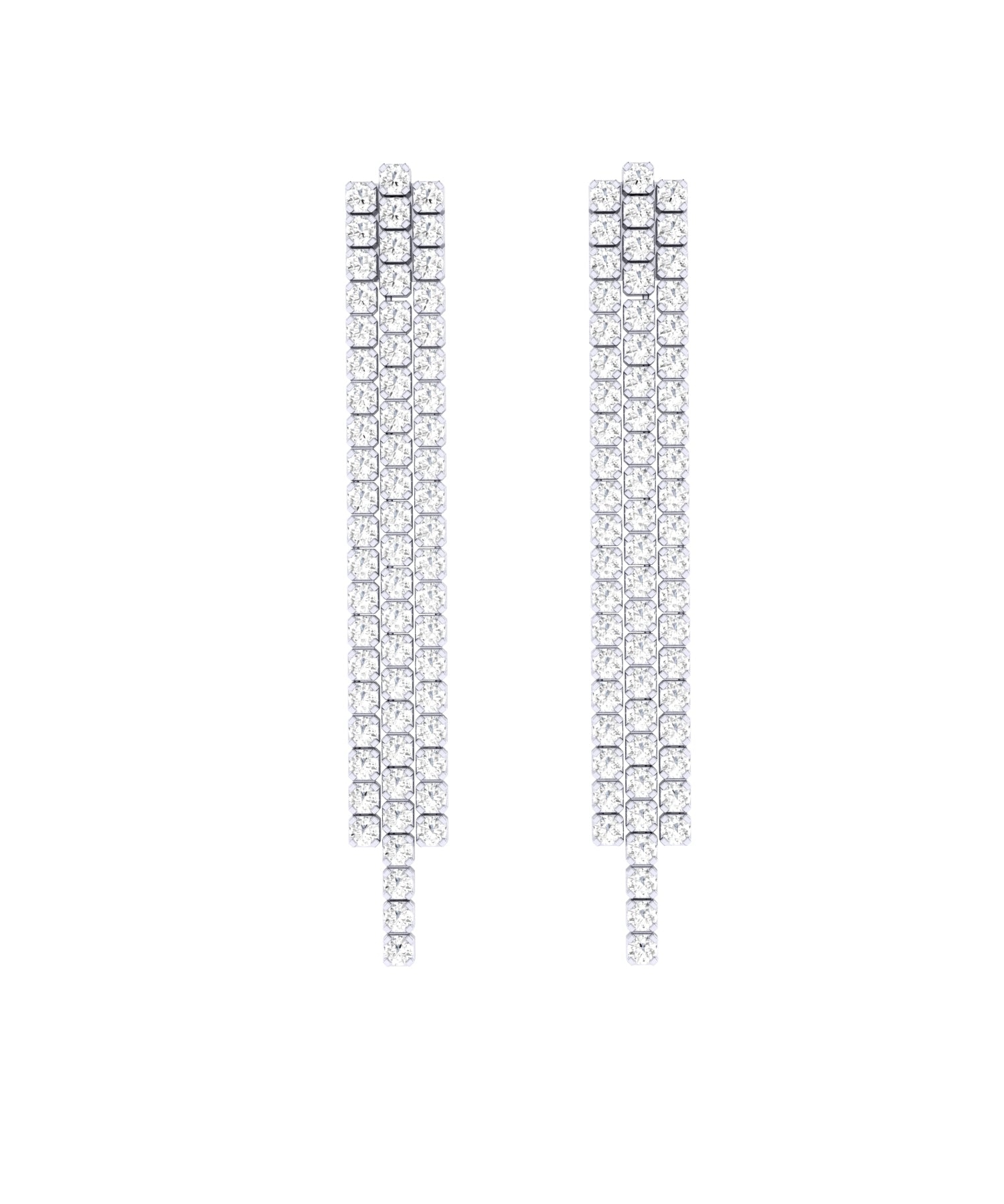 Solid Gold Diamond Drop Earrings