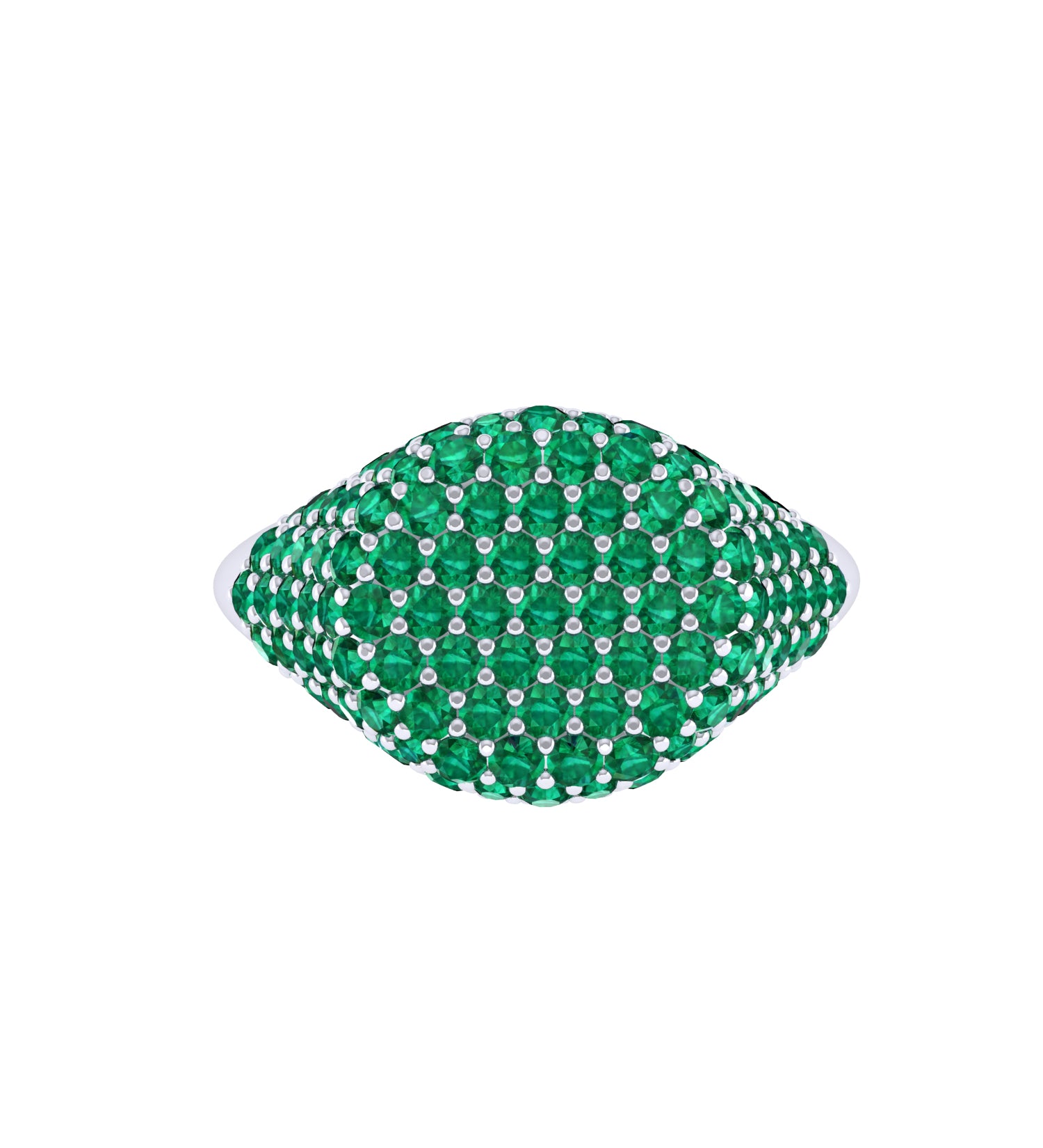 Solid Gold Emerald Pave Signet Ring