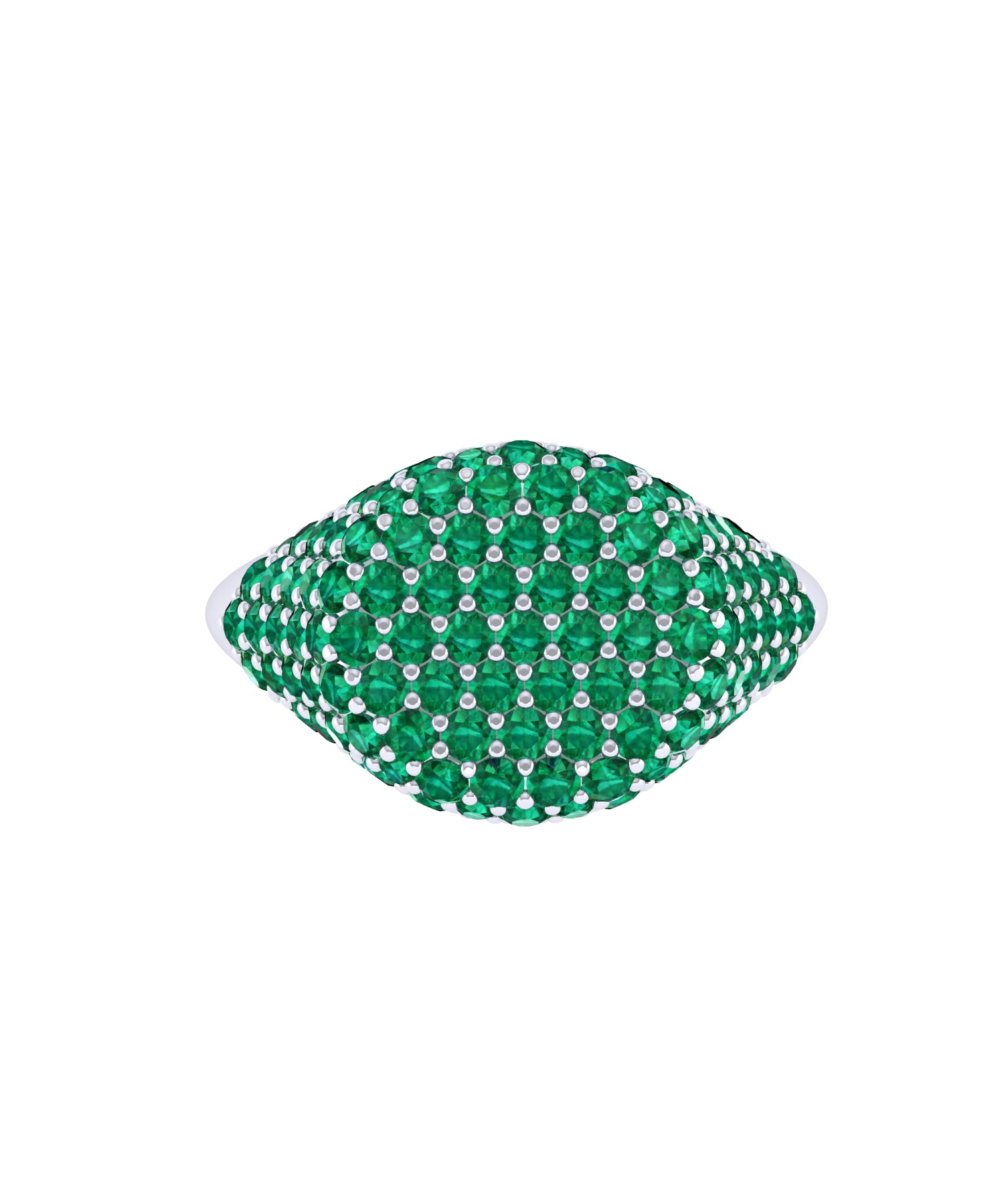 Solid Gold Emerald Pave Signet Ring