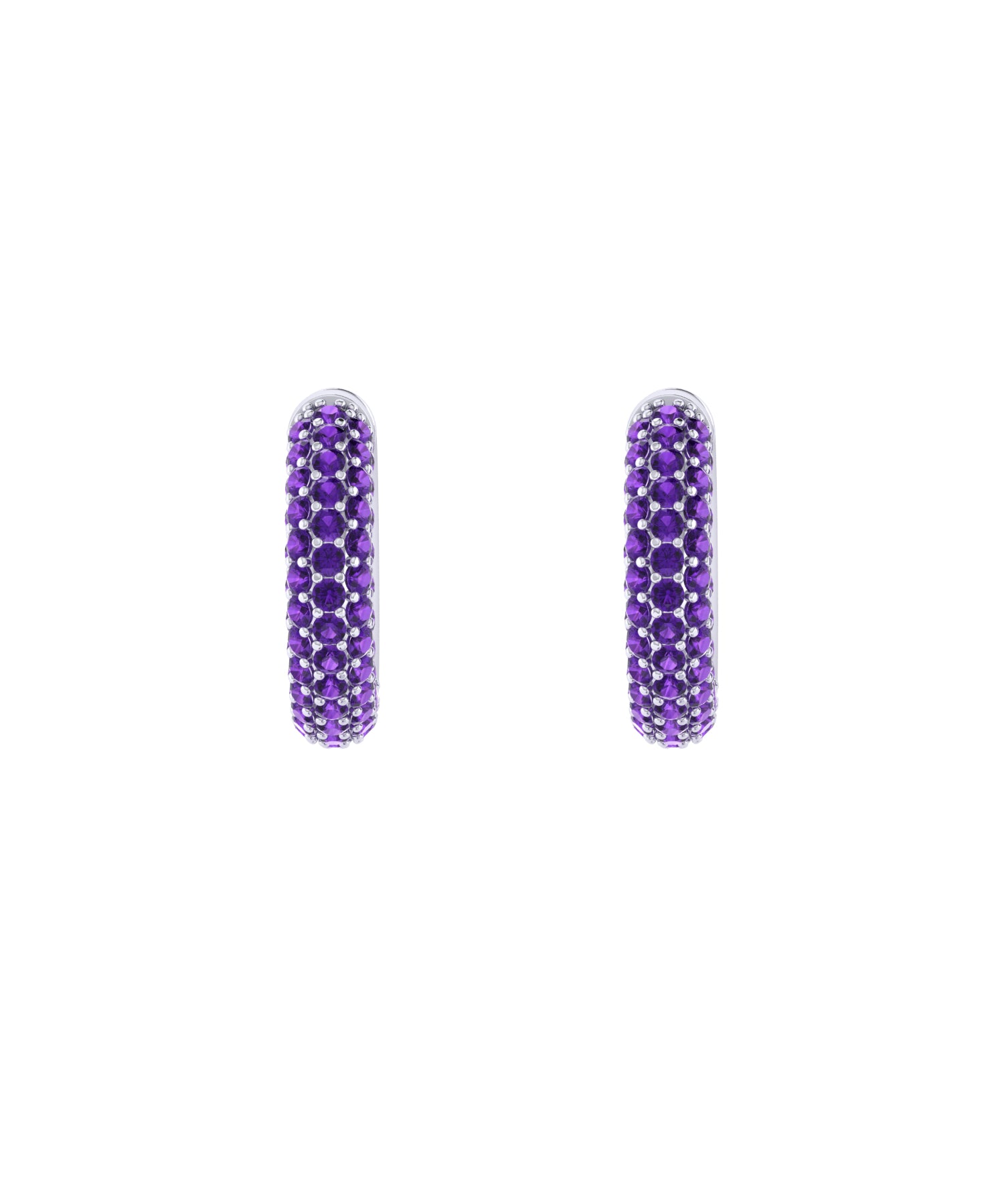 Solid Gold Pave Amethyst Ear Cuff - Single