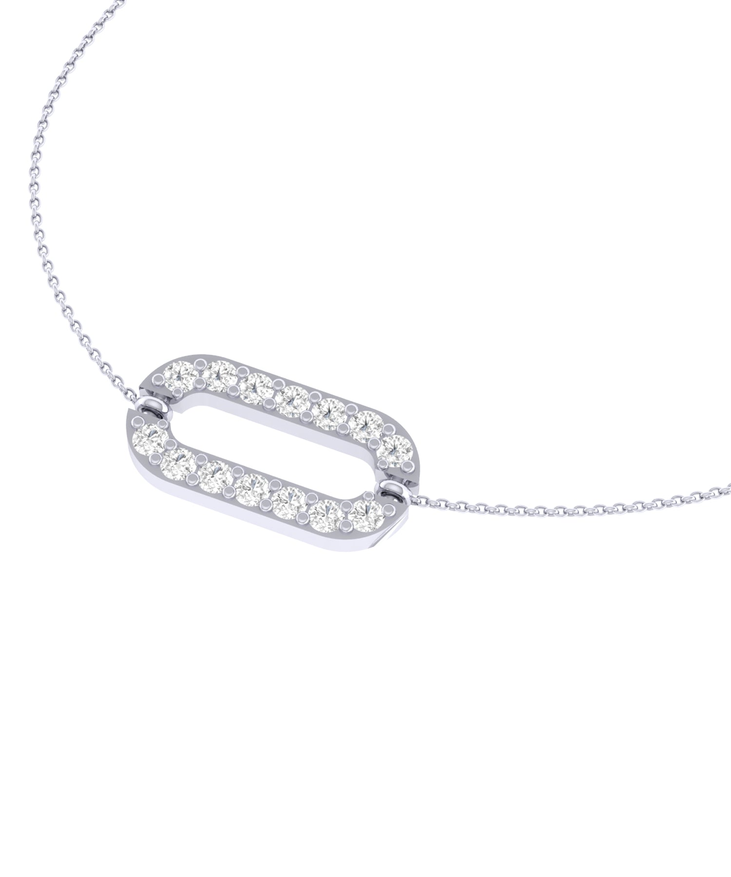 Solid Gold Diamond Paperclip Bracelet