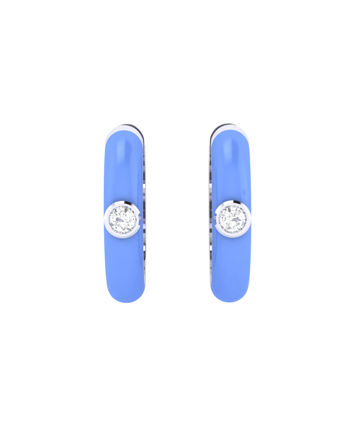 Solid Gold Enamel Diamond Ear Cuffs