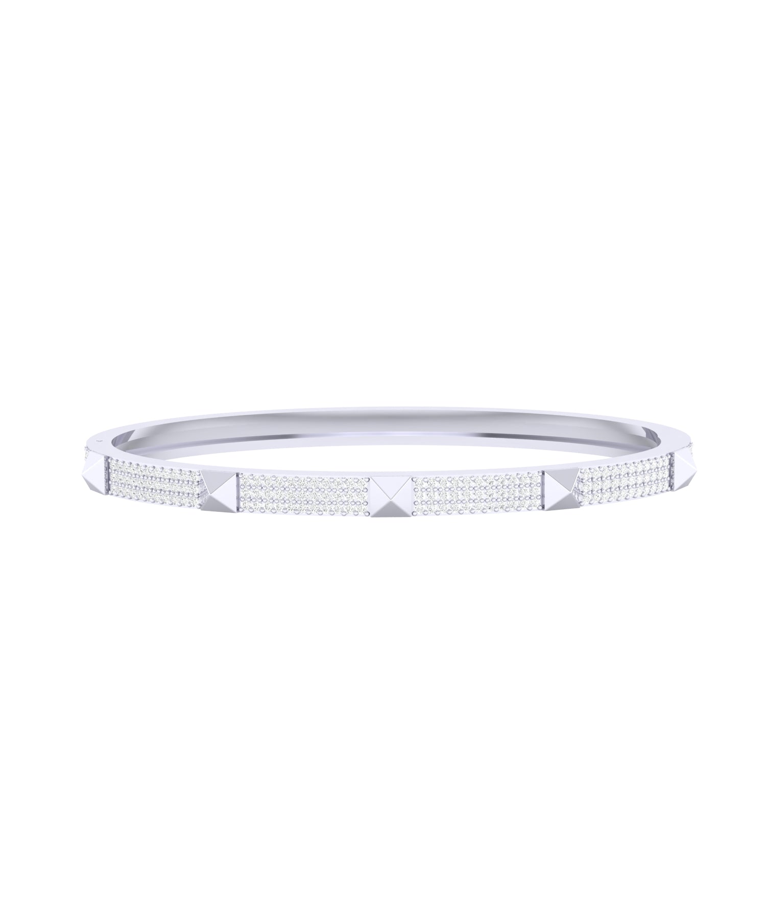 Solid Gold Diamond Pyramid Bangle