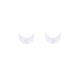 Solid Gold Tiny Crescent Diamond Studs