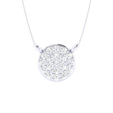 Solid Gold Round Disc Diamond Necklace