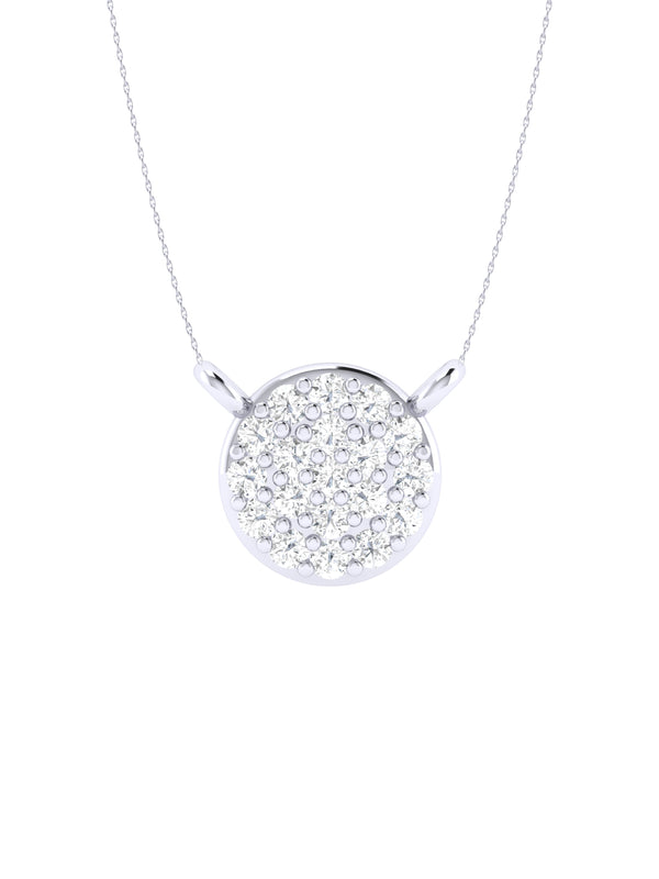 Round Disc Diamond Necklace