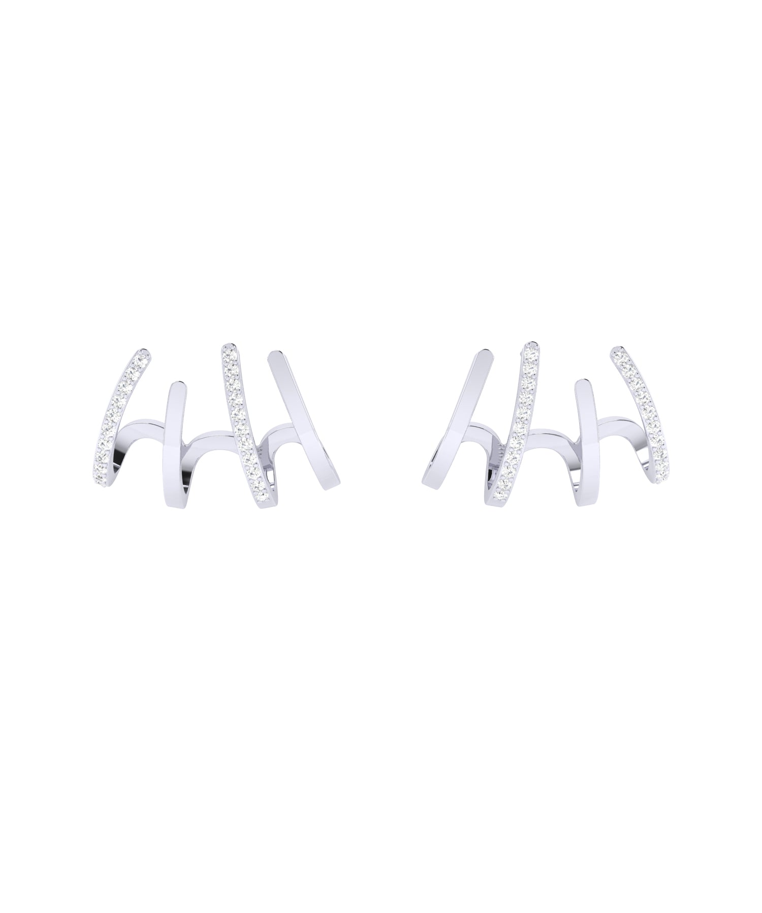 Solid Gold Diamond Claw Stud Earrings