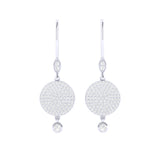 Solid Gold Diamond Disc Circle Earrings