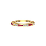 Solid Gold Ruby Diamond Engagement Stacking Band