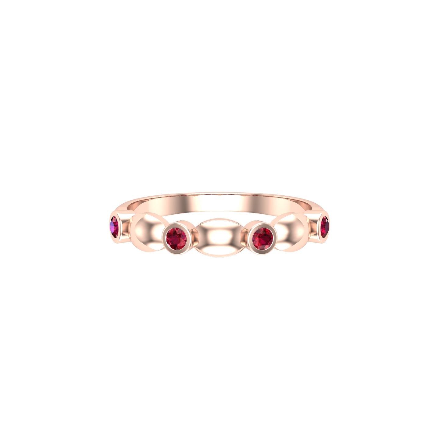 Solid Gold Ruby Bubble Ring