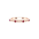 Solid Gold Twist Ruby Ring