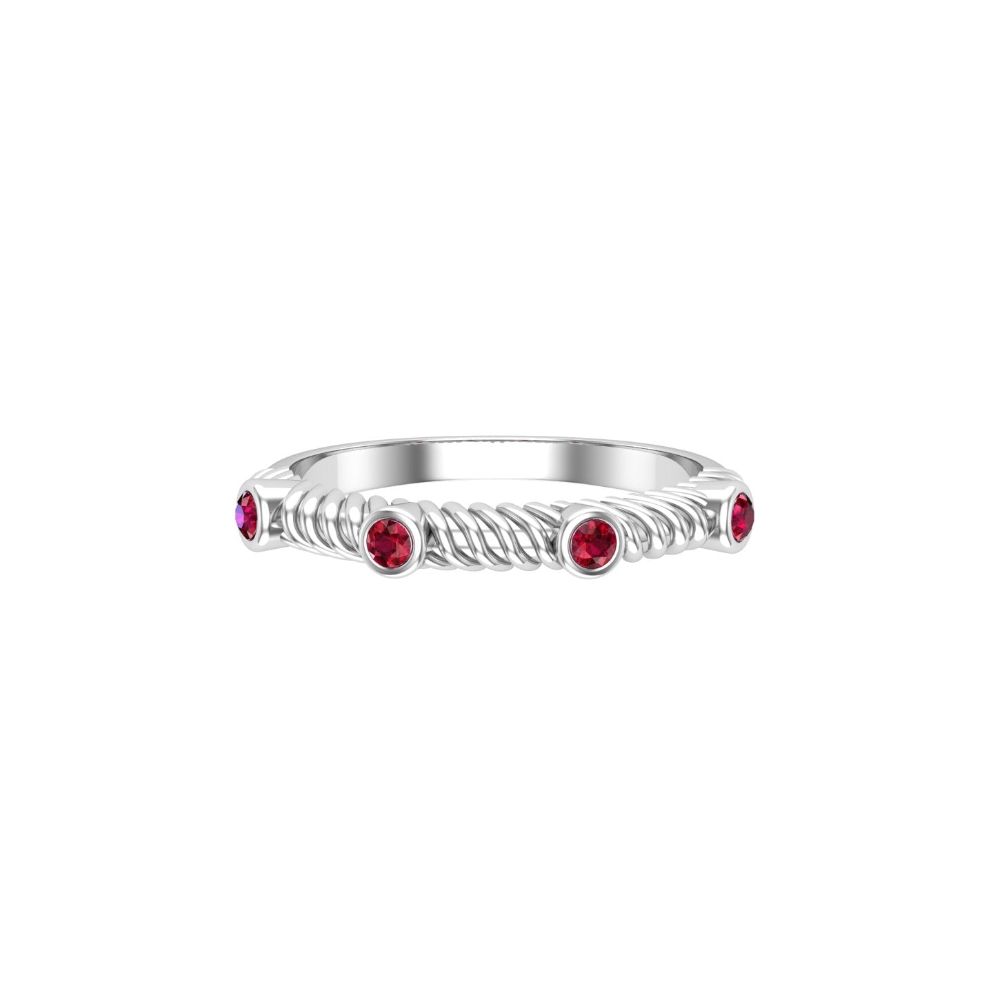 Solid Gold Twist Ruby Ring