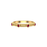 Solid Gold Twist Ruby Ring