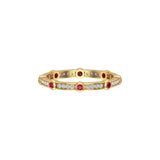 Solid Gold Ruby Diamond Full Eternity Ring