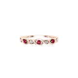 Solid Gold Ruby and Diamond Infinity Ring