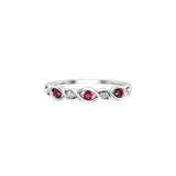 Solid Gold Ruby and Diamond Infinity Ring