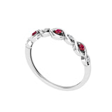 Solid Gold Ruby and Diamond Infinity Ring
