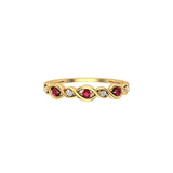 Solid Gold Ruby and Diamond Infinity Ring