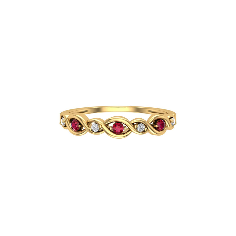 Ruby and Diamond Infinity Ring